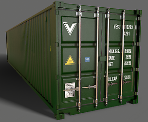 PBR 40 ft Shipping Cargo Container - Green Dark