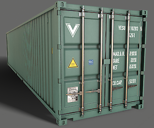 PBR 40 ft Shipping Cargo Container - Green Light