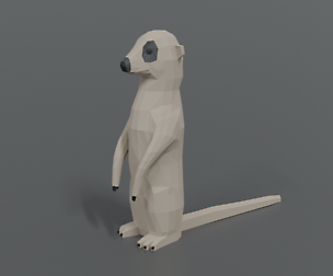 Low Poly Cartoon Meerkat
