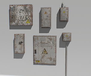 Old and Rusty Electrical Box Pack 1
