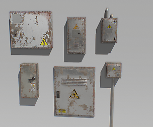 Old and Rusty Electrical Box Pack 2