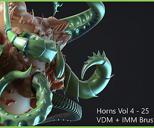 Zbrush - Horns Vol 4 - 25 VDM + IMM Brushes