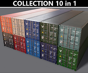 PBR 40 ft Shipping Container - Multi color Pack