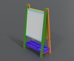 Low Poly Cartoon Kids Drawing and Writing Board