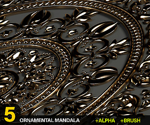 5 Oornamental Mandala Brush and Alpha