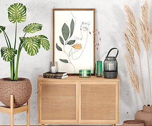 Decor Set-No5- By Rattan Table and Baskets