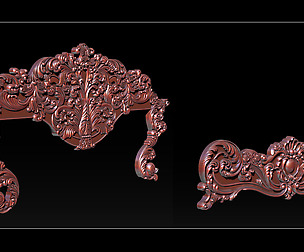 Classic Bed  3D relief models