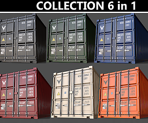 PBR 20 ft Shipping Container - Multi color Pack