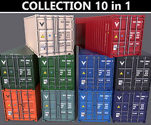 PBR 20 ft Shipping Container - Multi color Pack