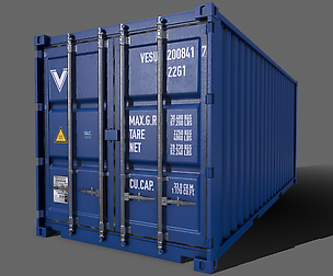 PBR 20 ft Shipping Cargo Container V2 - Blue