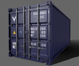 PBR 20 ft Shipping Cargo Container V2 - Blue Dark