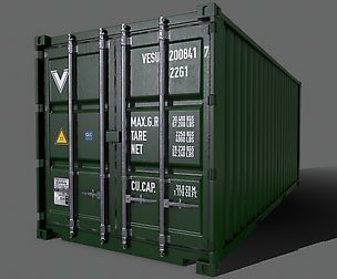 PBR 20 ft Shipping Cargo Container V2 - Green Dark