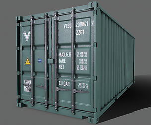 PBR 20 ft Shipping Cargo Container V2- Green Light