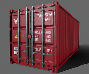 PBR 20 ft Shipping Cargo Container V2 - Red