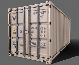PBR 20 ft Shipping Cargo Container V2 - White
