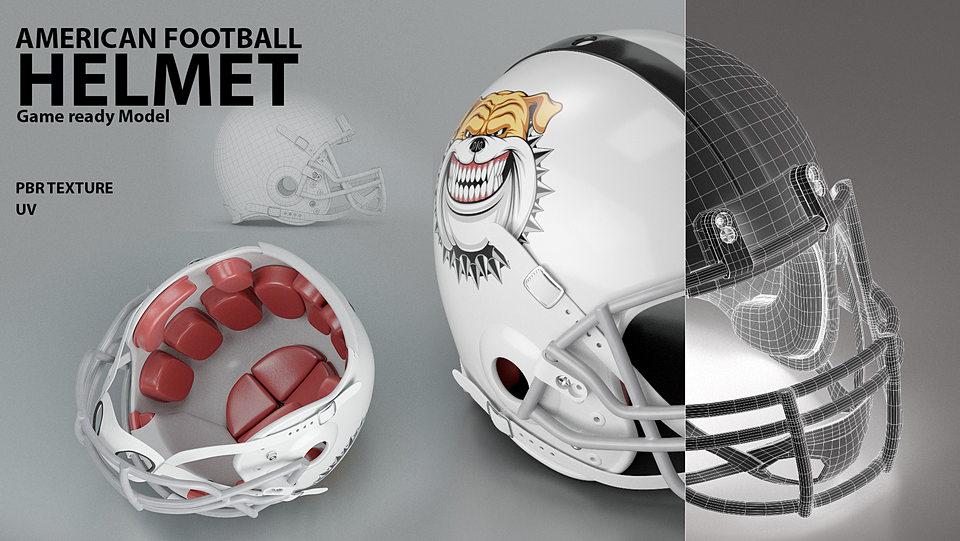 American Football Helmet ( Game ready model)