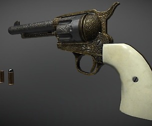 Colt Single action army .45 - Game Ready Low-poly