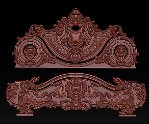Classic Bed  3D relief models