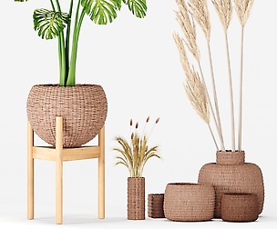 set vases-No3- wicker Vase