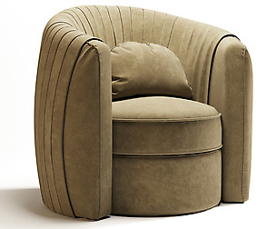 Taupe Pleated Swivel Accent Chair