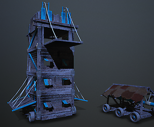 Siege tower battering-ram