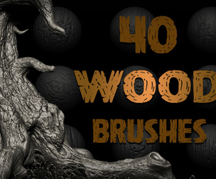 Zbrush + Blender - 40 Wood Details VDM Brush