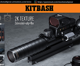 kitbash weapon+optics laser+camera night+phone gps