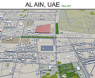 Al Ain City UAE 3D Model 65 km