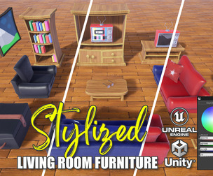 Stylized Living Room Furniture [Unreal / Unity]