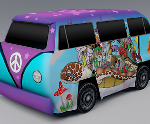 Low Poly Volkswagen Bus Low-poly 3D model