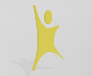 Low Poly Cartoon Happy Kid Logo
