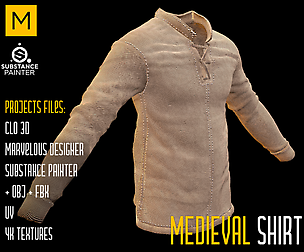 Medieval Shirt. Marvelous & Substance projects.