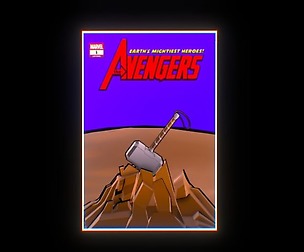 Mjolnir - Thor's hammer in an Avengers comic