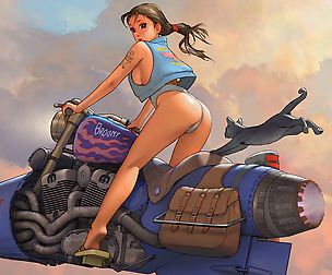 Painting process video "Biker Witch 3"