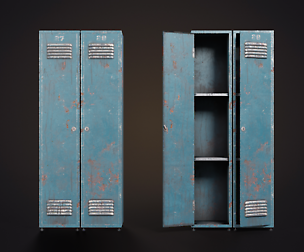 Metal loot box Low-poly 3D model