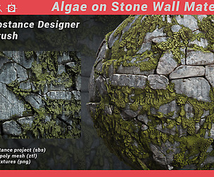 Algae on Stone Material Substance Designer ZBrush