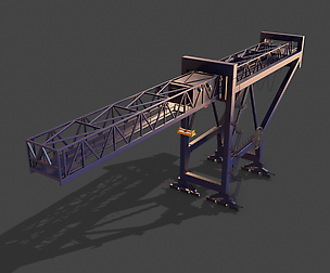 PBR Port Container Crane - Blue Dark