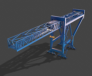 PBR Port Container Crane - Blue Light