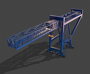 PBR Port Container Crane - Blue