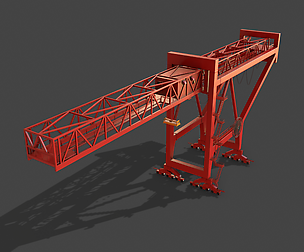 PBR Port Container Crane - Red