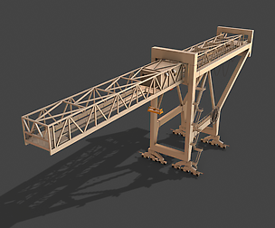 PBR Port Container Crane - White