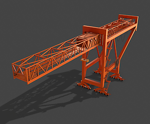 PBR Port Container Crane - Orange