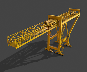 PBR Port Container Crane - Yellow Light
