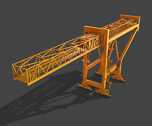 PBR Port Container Crane - Yellow