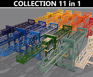 PBR Port Container Crane - Multi color Pack