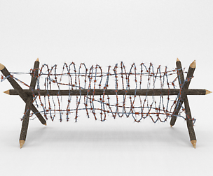 Lowpoly Barb Wire Obstacle 1