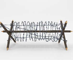 Lowpoly Barb Wire Obstacle 2