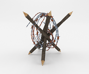 Lowpoly Barb Wire Obstacle 5