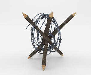 Lowpoly Barb Wire Obstacle 6