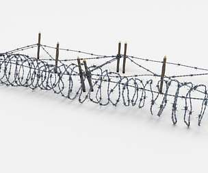 Lowpoly Barb Wire Obstacle 19